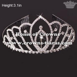 3in Height Rhinestone Queen Tiaras With Crystal