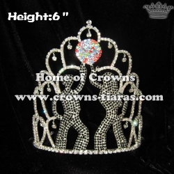 6in Unique Disco Crystal Custom Pageant Crowns