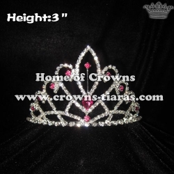 3inch Crystal Crowns with Pink Diamond