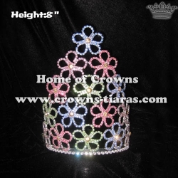 8inch Colored Flower Spring Pageant Crowns