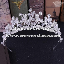 Silver Bridal Tiaras Witj Handmade Beads Around