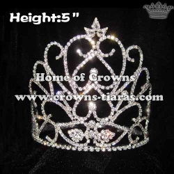 5inch Heart Unique Crystal Queen Crowns