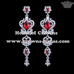 Alloy Crystal Red Diamond Princess Earrings