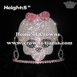 Skull Crowns With Pink Bowknot