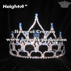 4in Height Crystal Stock Crowns With Blue Diamonds