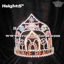 Crystal Candy Cane Pageant Crowns With Pinwheel