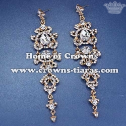 Crystal Wedding Earrings With Gold Plated