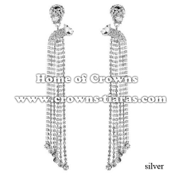 Large Long Crystal Rhinestone Bridal Earrings