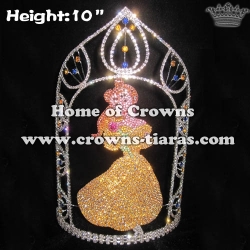 Crystal Unique Princess Crowns With Colored Diamonds