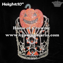 Orange Rhinestones Pumpkins Halloween Pageant Crowns