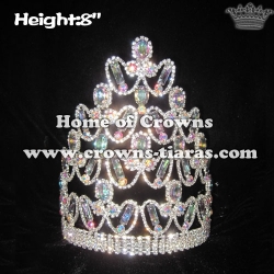 8in Crystal AB Diamond Pageant Crowns