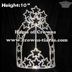 Wholesale 10in Height Crystal Star Shaped Pageant Crowns
