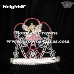 Crystal Butterfly Pageant Crowns With Fairy Angel