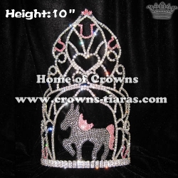 Wholesale 10inch Tall Crystal Horse Crowns