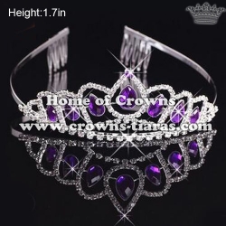 Fashion Crystal Pageant Tiaras With Purple Stones