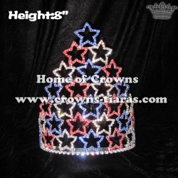 8in Height Crystal Pageant Crowns In Red Blue Clear rhinestones
