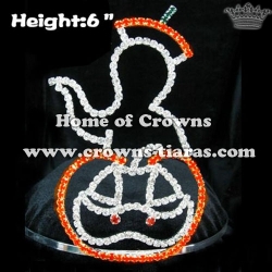 Devil Pumpkin Crystal Halloween Pageant Crowns