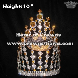 Crystal Batman Pageant Crowns With Gold Diamond