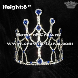 6inch Blue Green Diamond Crystal Pageant Crowns