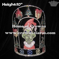 Wholesale Crystal Grinch Pageant Crowns With Christmas Tree