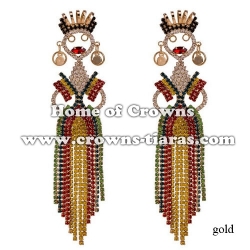 Colored Rhinestone Fashion Lady Earrings Party Jewelry