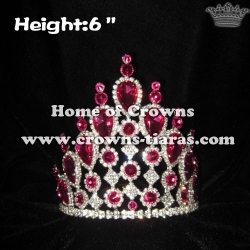 6in Height Wholesale Pink Diamond Pageant Crowns