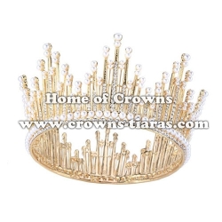 Wholesale Crystal Pearl Full Round Crowns