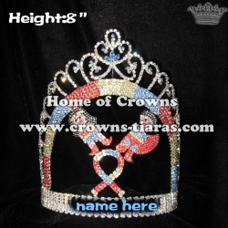 Crystal Super Hero Pageant Crowns With Ribbon