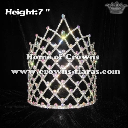 7in Height Wholesale Pageant Crowns With AB Diamonds