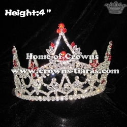 4inch Whoesale Red Diamond Pageant Queen Crowns