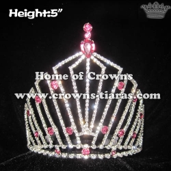Wholesale Pageant Queen Crowns With Pink Diamomds
