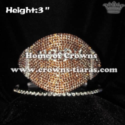 American Football Shaped Crystal Rhinestone Crowns