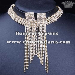 Wholesale Rhinestone Necklace Earrings Jewelry Set