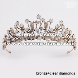 Classic Baroque Wedding Tiaras With Pink Crystal