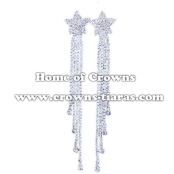 Large Long Rhinestone Bridal Wedding Earrings