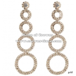 Round Shaped Rhinestone Wedding Earrings