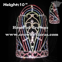 10inch Rainbow Colorful Pageant Crowns