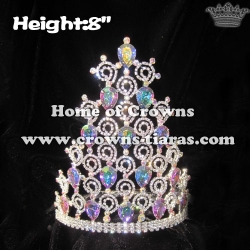 8inch Rhinestone AB Diamond Crowns