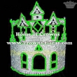10inch Green Rhinestone Pageant Castle Crowns