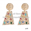 Fashion Alloy Earrings With Pink Diamonds