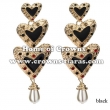 Heart Shaped Large Alloy Crystal Earrings