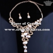 Fashion Crystal Necklace Set With Oval Diamonds