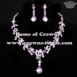 Wholesale Flower Shaped Crystal Queen Necklace Set