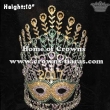 10in Height Mask Shaped Pageant Crowns With Feathers