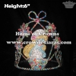 6in Crystal 3D Flower Blue Fairy Princess Crowns