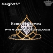 3inch Gold Crystal Crowns With Clear Diamond