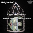 10in Big Tall Fish Shape Crystal Rhinestone Pageant Crowns