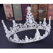 Gold Full Round Pageant Crowns With Pink Diamonds--Big Size
