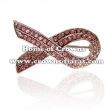 Crystal Pink Ribbon Brooches Sash Pins