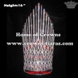 Crystal Pageant Queen Crowns With Large Red Diamond